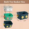 Bath Toy Storage Organizer Basket, 3 Pack Cute Robot Bathtub Shower Toy Organizer, Wall Mounted Hanging Bath Toy Holder with Hooks, for Tub Laundry