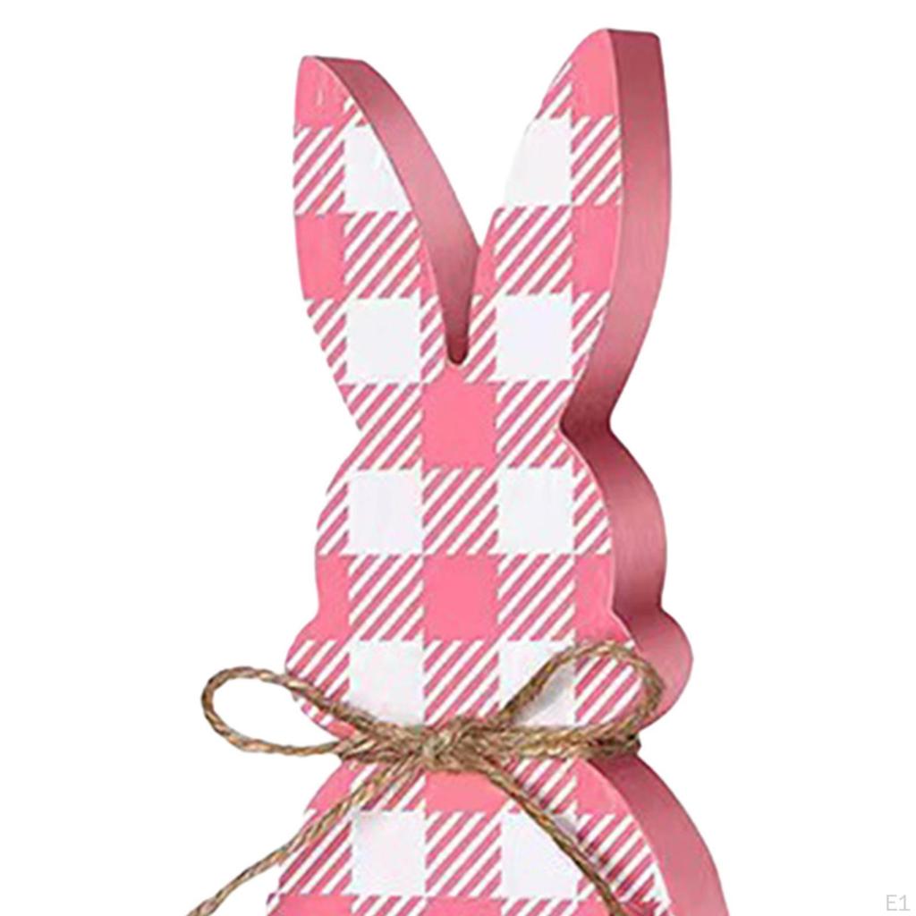 4Pcs Easter Bunny Wooden Signs Table Sign Decoration Rustic Tabletop Centerpiece