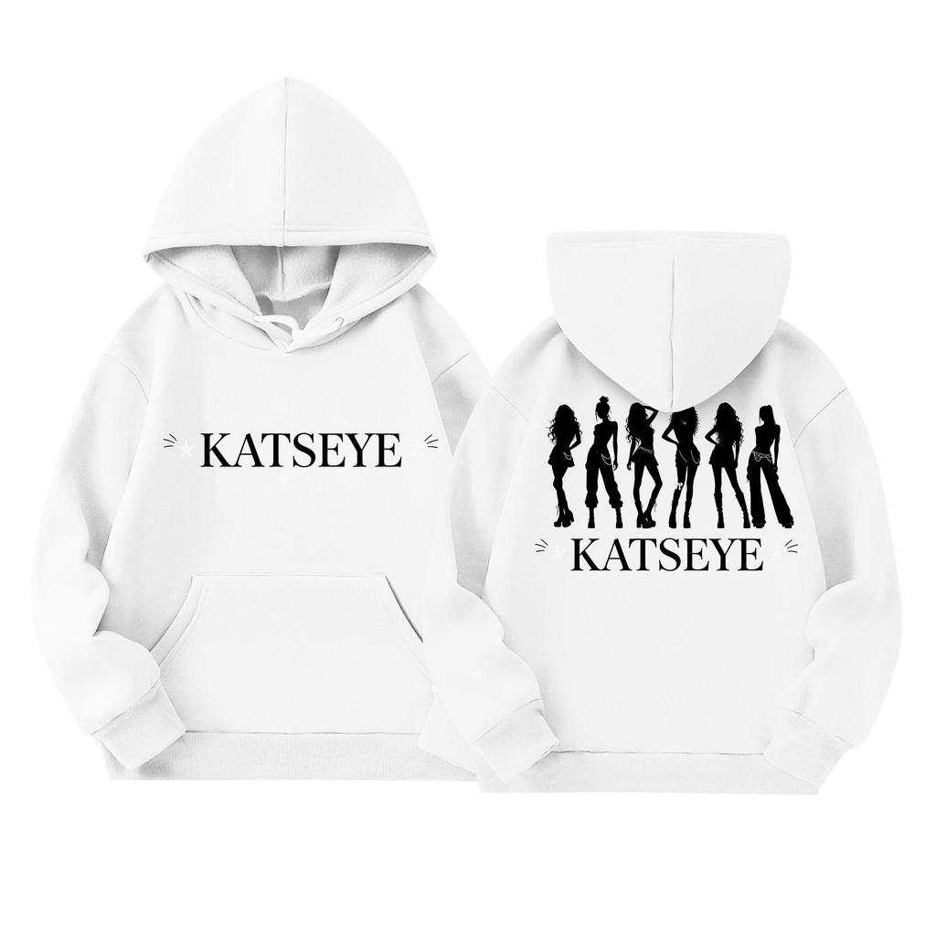 Girls' Fashion Long-Sleeve Hooded Sweatshirt with Print and Pockets