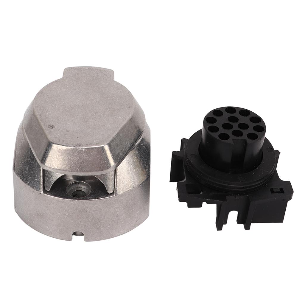 13-polige Anhängersteckdose, 12 V, weiblicher Anhängerstecker aus Aluminiumlegierung für Standardanhänger/Caravans