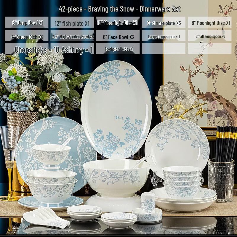 RuHan Jingdezhen Ceramic Dinnerware Set - Proud Snow Welcoming Spring