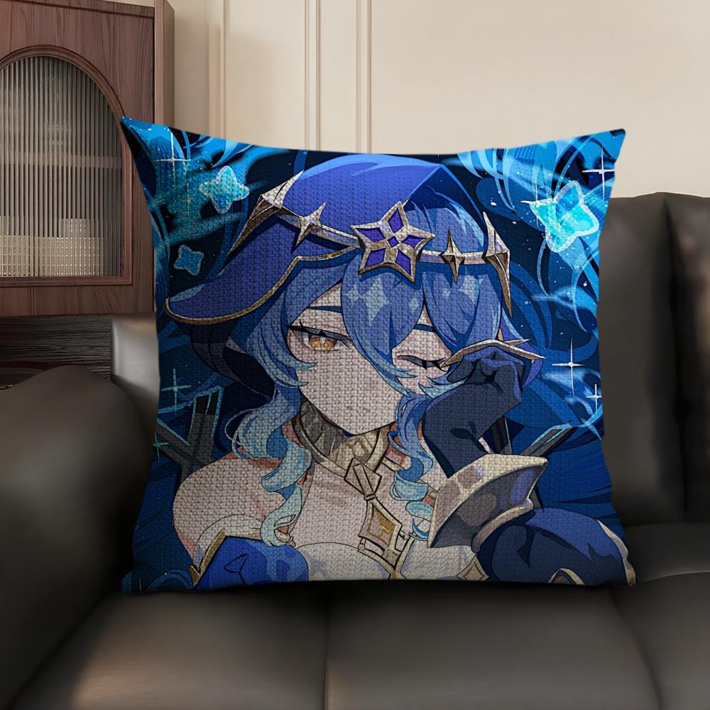 Layla Genshin Impact Cute Cushion Cover Natural Linen Organic Fabric Double-Sided Printing Sofa Home Decor Gift Pillow Case