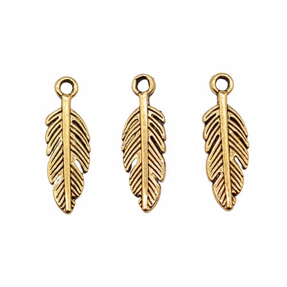Feather Charms Multi Color Alloy Leaf Pendants For Boho Style DIY Jewelry Accessories