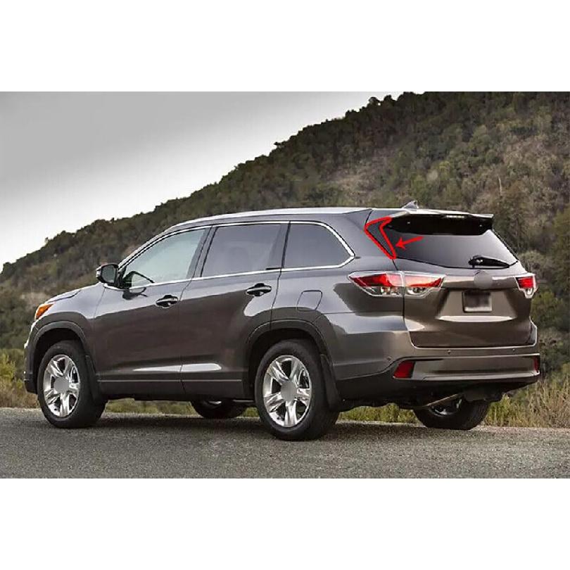 Car Accessories Fit for Toyota Highlander ABS 2014 2015 2016 2017 2018 2019 Side Rear Window Spoiler Wing Cover Trims (Carbon Fiber) 2PCS