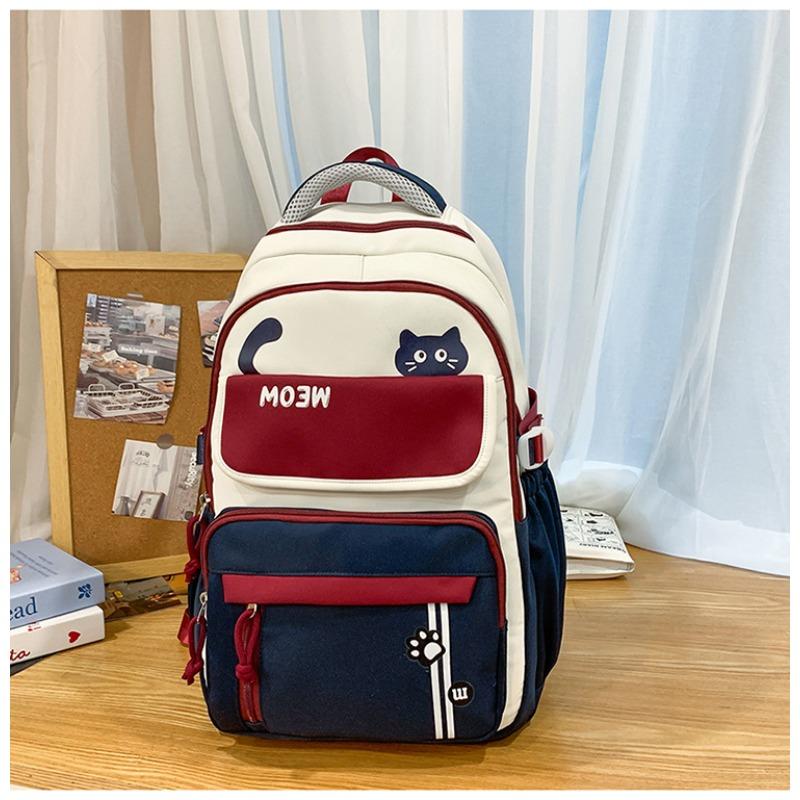 Korean Version Ins New Highvalue Collegestyle Contrasting Backpack, Casual and Lightweight Largecapacity Backpack for Junior High School Students
