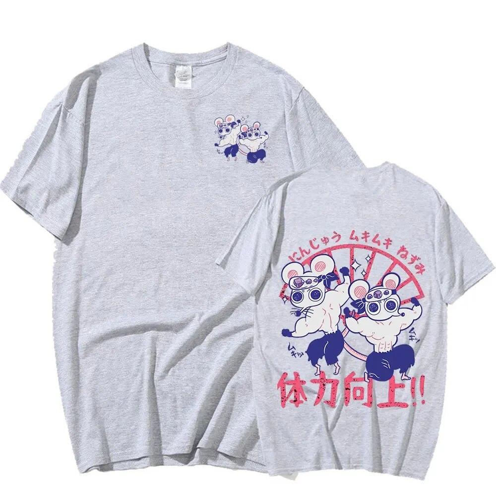 Summer Unisex Women Tshirts Anime Demon Slayer Uzui Tengen Mice Muki Print T-shirt Casual Short Sleeve T Shirts Punk Gothic Tops