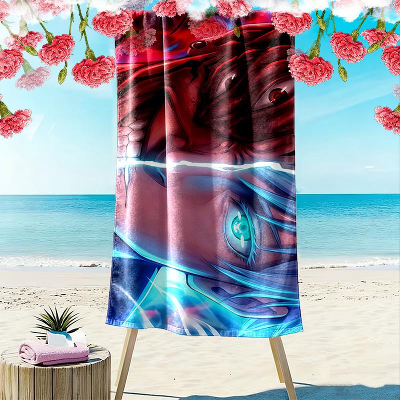 Jujutsu Kaisen Print Beach Towel, Large Soft Quick Dry Towel for Beach Camping Swimming