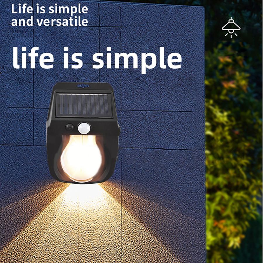 Solar Powered Rechargeable Light Tungsten Wire Human Body Induction LED Lamp IP44 Waterproof Outdoor Wall Lamps Decorative