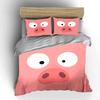 Cute Cartoon Pig Face Print Bedding Duvet Cover Set Duvet Cover Pillowcases  (1*Duvet Cover 2*Pillowcases, without duvet insert)
