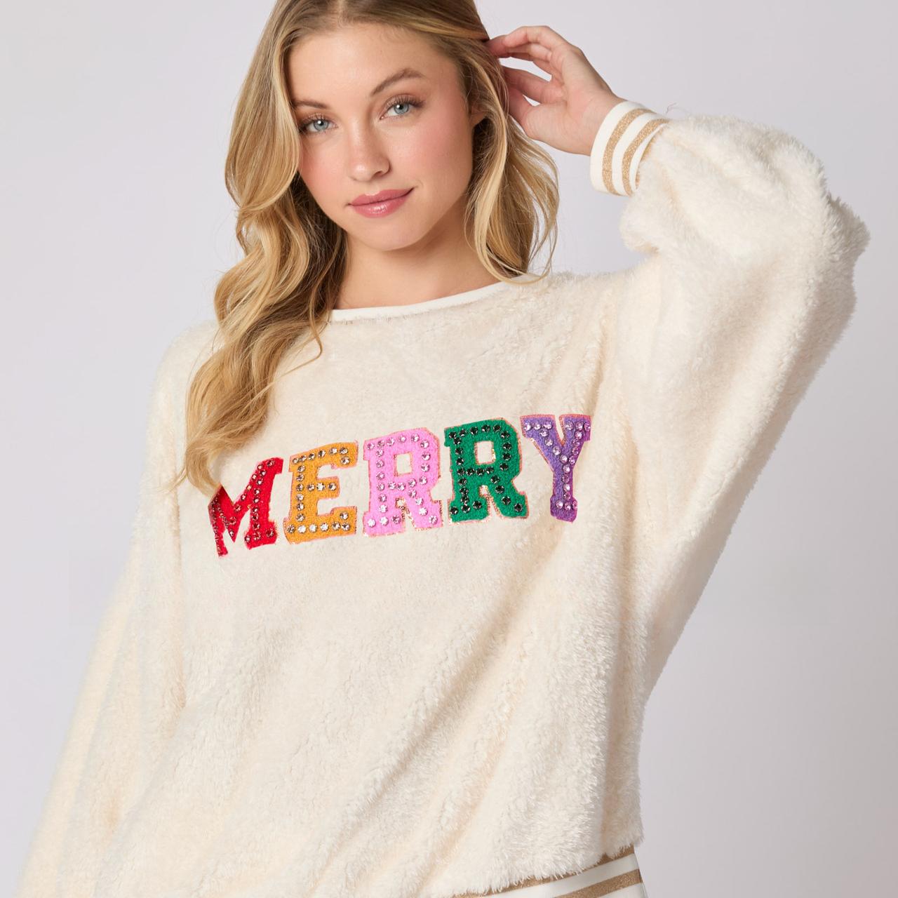 

Осенне-зимняя женская одежда, рождественский свитер-пуловер с длинными рукавами, с надписью и горячими стразами, с круглым вырезом XXL бежевый