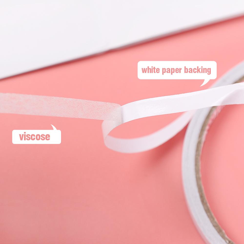 10 Rolls Double-sided Tape Ultra-thin Strong Adhesive Plaster White Glue Self-adhesive Tapes for Home Office School Stationary