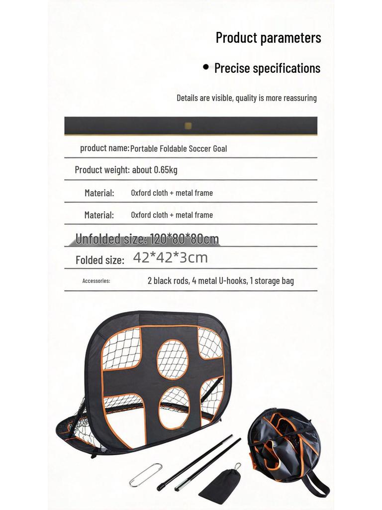 Kids' Portable Multi-Purpose Folding Soccer Goal for Indoor/Outdoor Use