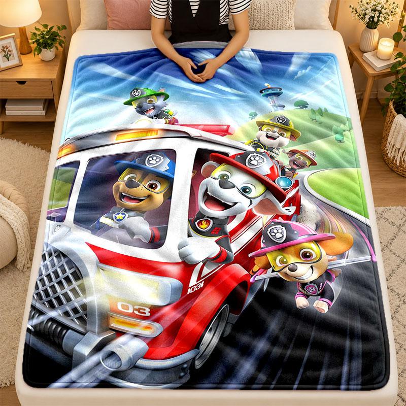 Flannel BlanketPaw Patrol Warm Soft Throw Blanket for Indoor Sofa Bed Living Room Use
