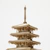 ki-gu-mi Five-Storied Pagoda - A wooden 3D puzzle DIY craft kit that can be enjoyed by elementary school children to adults - An educational toy for b