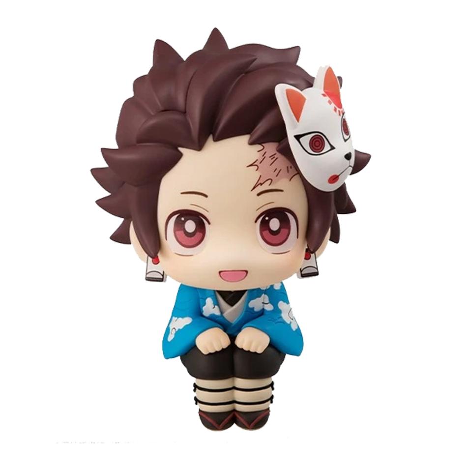 8Pcs/Set Demon Slayer Figure Toy Anime Kimetsu no Yaiba Q Version Sitting Lookup PVC Figurine Model Doll Birthday Gifts