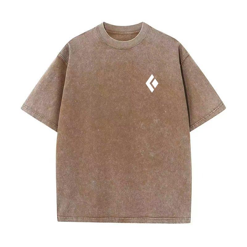 Unisex Vintage Washed Cotton T-Shirt Oversized Retro Streetwear Casual Short Sleeve Tee Loose Top