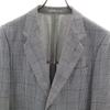 LANVIN 90s Old Check Pattern tailored jacket 46-54 Navy Ancon Men's Used