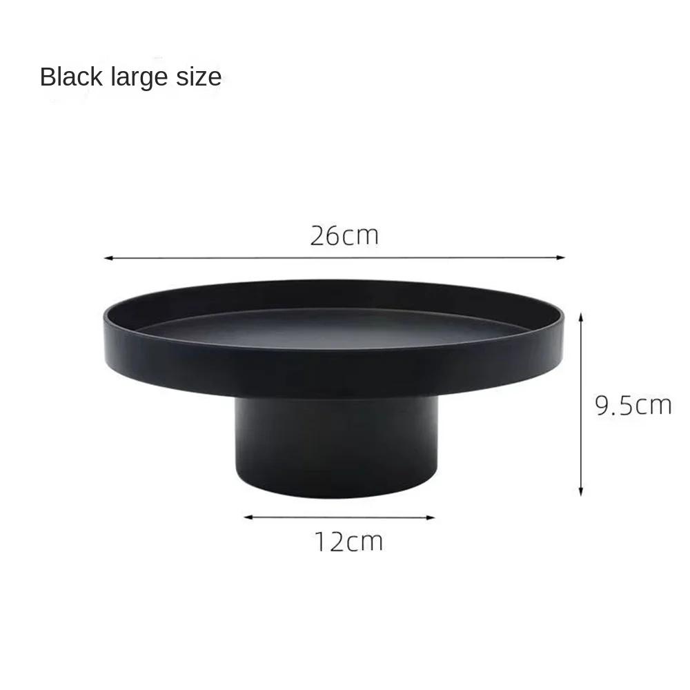 Round Black White Decorative Tray Plastic For Food Snacks Cake Dessert Buffet Presentation Tray Snack Storage Boxes Serving Tray