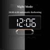 Mirror Digital Alarm Clock Temperature Date Night Mode Snooze USB Powered Always On Table Clock 12/24H Anti-disturb LED Clock
