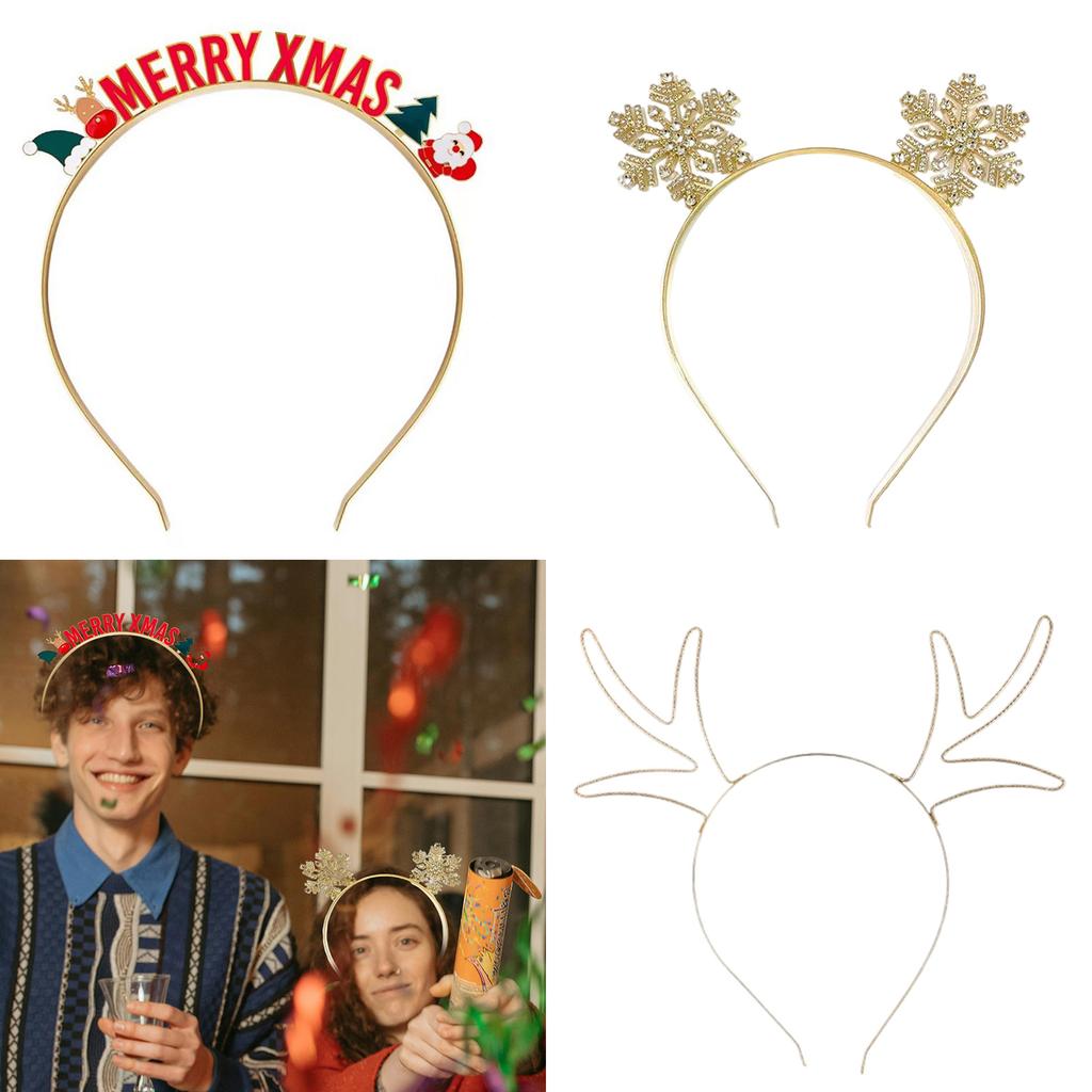Stylish Christmas Headwear For Teens Girls Metal Hair Ornament Comfortable Wear Party Celebration