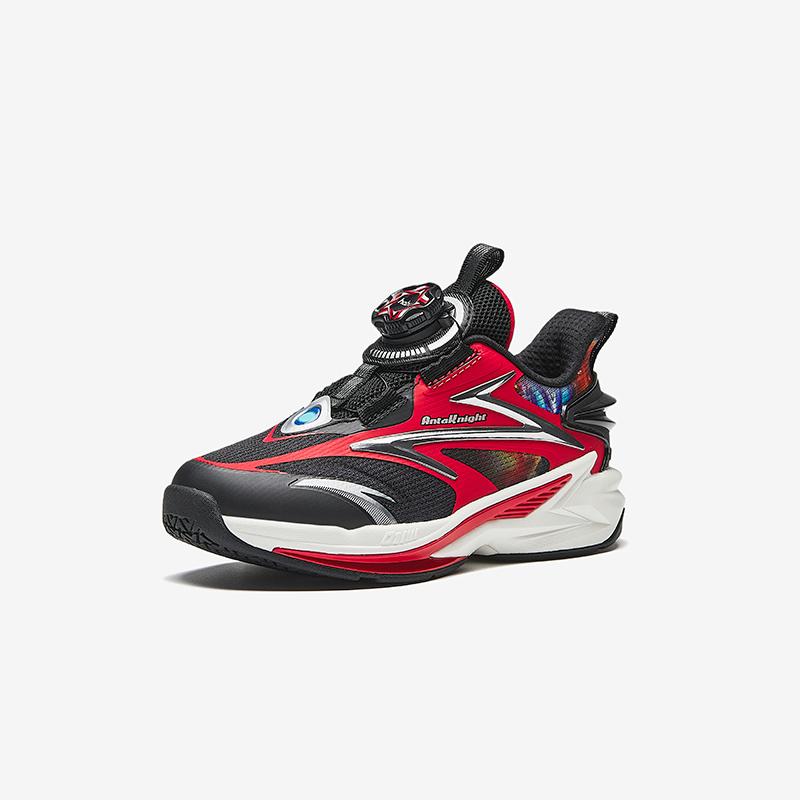 Anta Kids Fly Knight 9.0 Trendy Comfortable Physical Test Non-Slip Wear-Resistant Breathable Low-Top Running Shoes Kids Sneaker Black Red 312519965-2