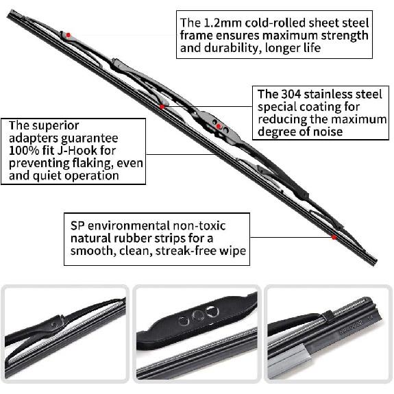 Replacement For Chevrolet Silverado 1500 2500 3500 Windshield Wiper Blades - 22"+22" Front Window Wiper - Fit 1999-2006 -2024 Vehicles - OTUAYAUTO