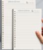 Thickened A5 Loose-Leaf Refill, 20-Hole Detachable Grid Notebook Paper