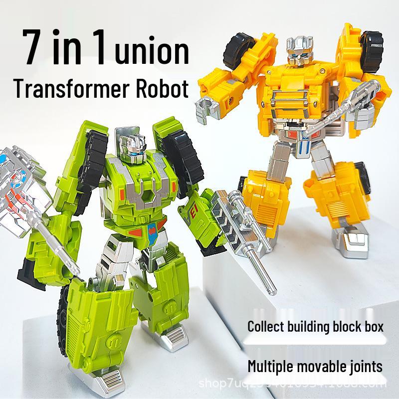 Children's 6-in-1 Police Car Transformers: Assembled Robot & Tank Toy Set