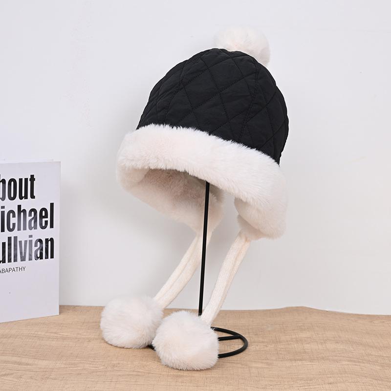 Fox Ears Female Winter Thickened Warm Ear Cap Cycling Skiing Cold-proof Pullover Big Brim