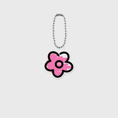 Pink Drawing Flower Acrylic Keychain