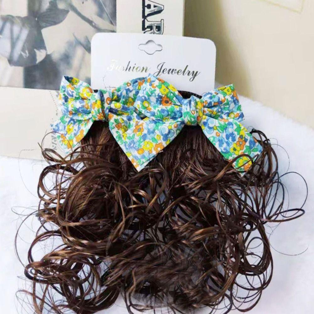 Girls Princess Party Baby Wig Hairpin Children's Bow Wig Hair Accessories Bowknot Hairclip