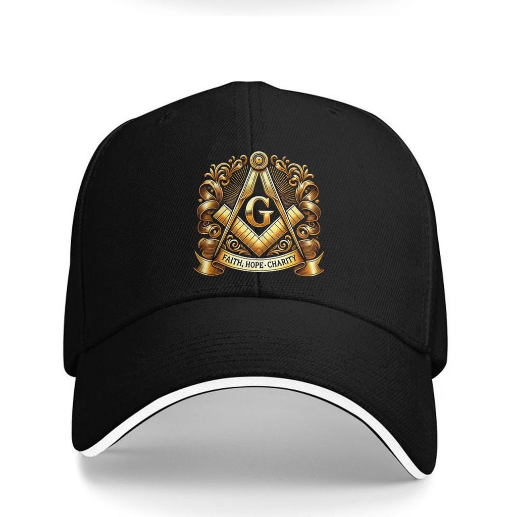 Masonic Square And Compass Faith Hope Charity Baseball Cap Polyester Casual Adjustable Dad Hat Unisex
