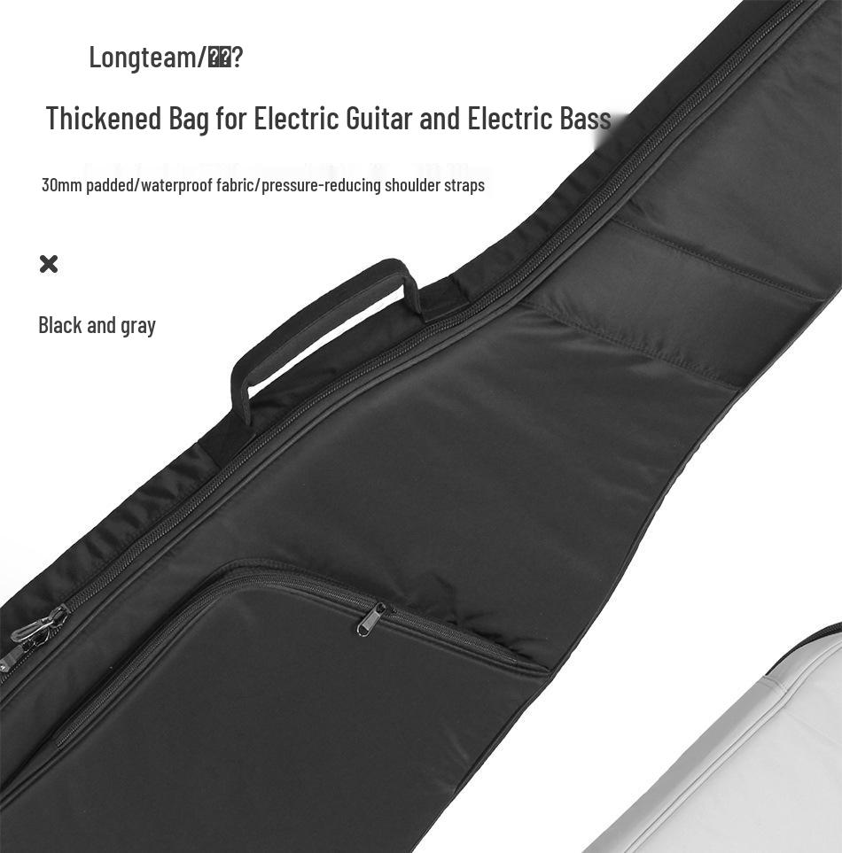 Langting 30mm Padded Electric Guitar Backpack with Plush Lining, Dual Shoulder Straps, and Gig Bag.