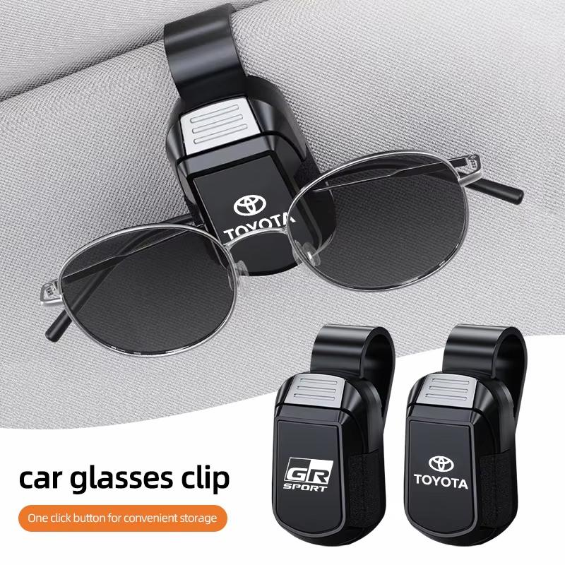 Car Sun Visor Glasses Sunglasses Clip Storage Clamp Valve ERWTGFH6 Cap For Toyota GR Corolla CHR RAV4 Yaris Aygo Prius Camry Prado Auris