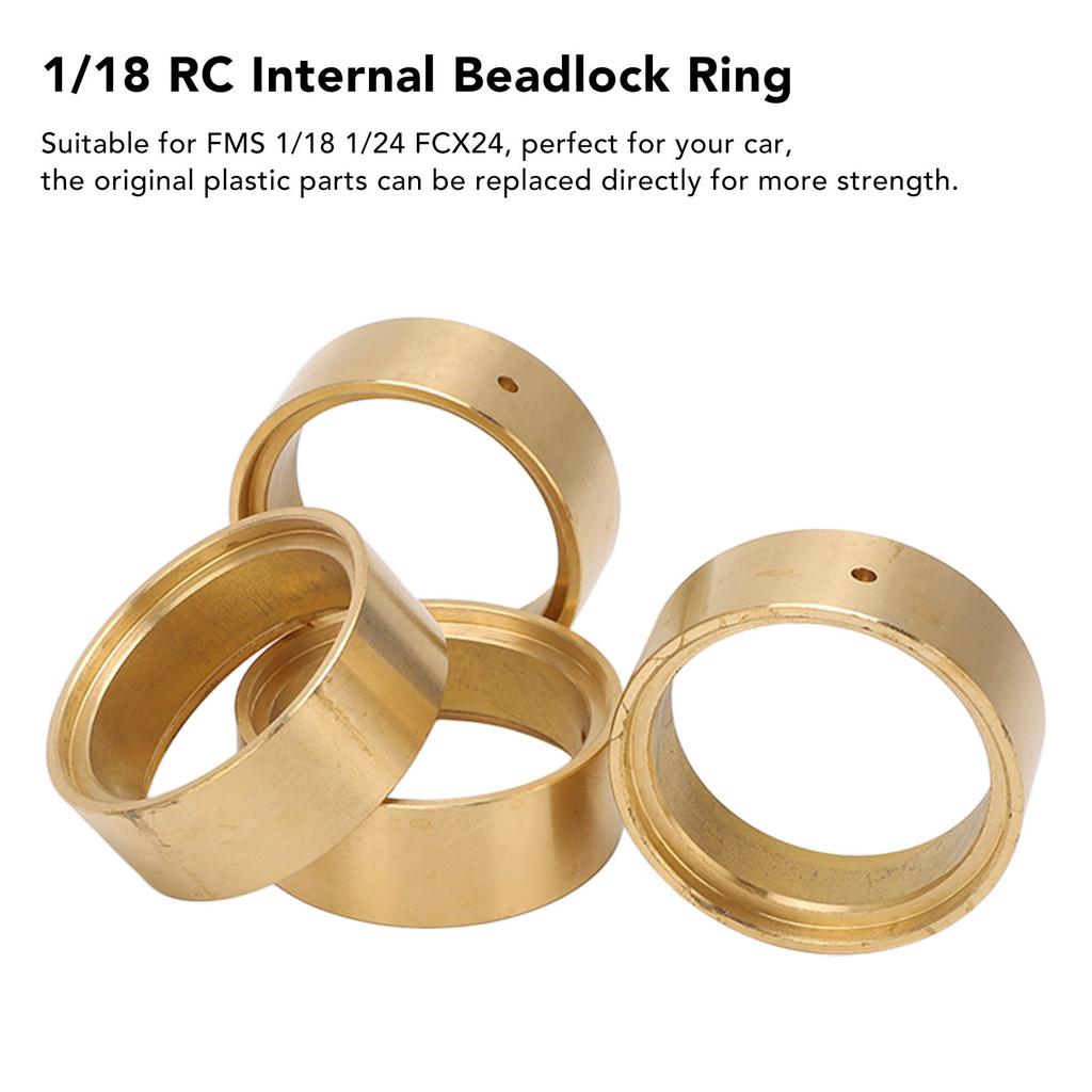 4PCS RC Brass Wheel Weights Beadlock Wheel Counterweight Clamp Ring for FMS 1/18 1/24 FCX24