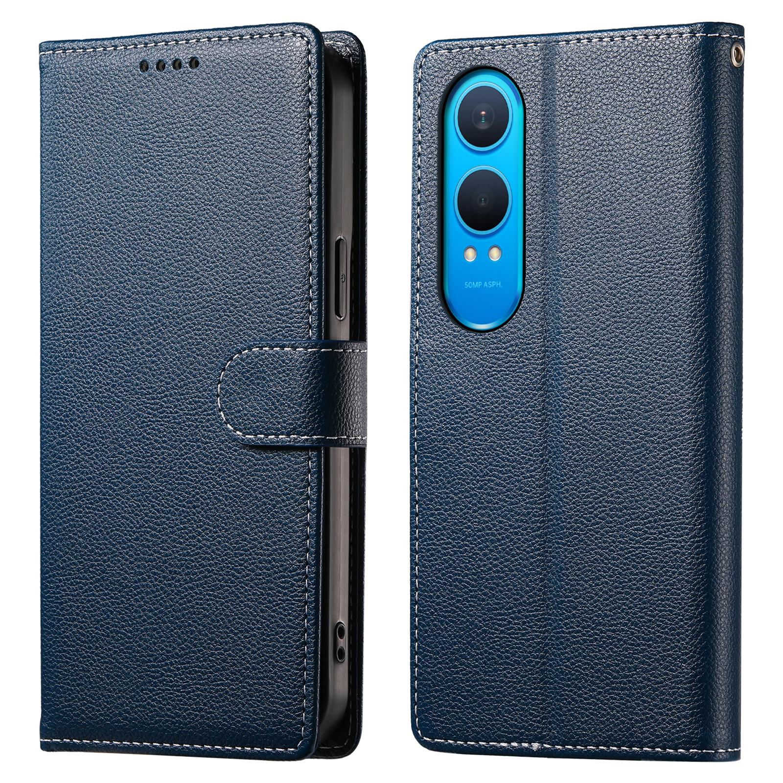 

DF-012 Чехол для OnePlus Nord CE4 Lite 5G, кожа с текстурой личи, магнитная застежка, кошелек-подставка, чехол для телефона Dark Blue