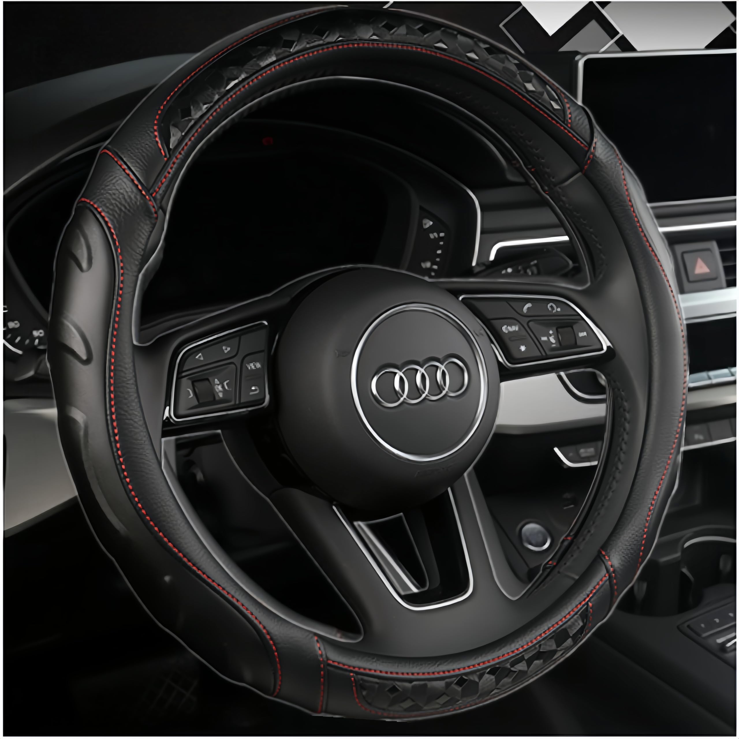 

TATACLEA Carbon Fiber Car Steering Wheel Cover, Steering Wheel Cover, Steering Wheel Cover, Round чёрный