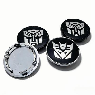 4 Stück Transformers Logo-Emblem Radnabenkappen 69 mm Clips 56 mm Felgen Naben Staubkappe Felgen Radkappenabdeckung Ersatz Autozubehör