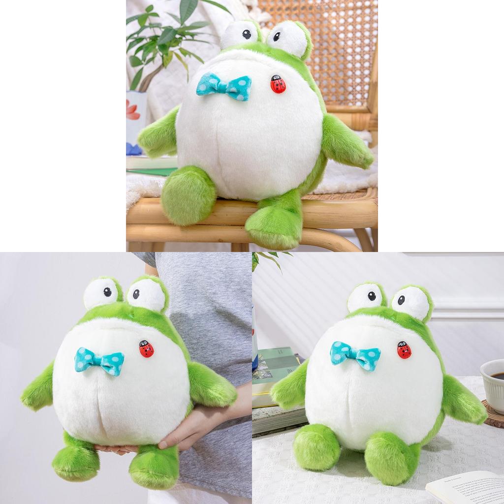 Cuddly Frog Plush Toy With Bowknot For Kids And Collectors