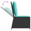 Garden Sofa with Cushions Black and Turquoise Poly Rattan
