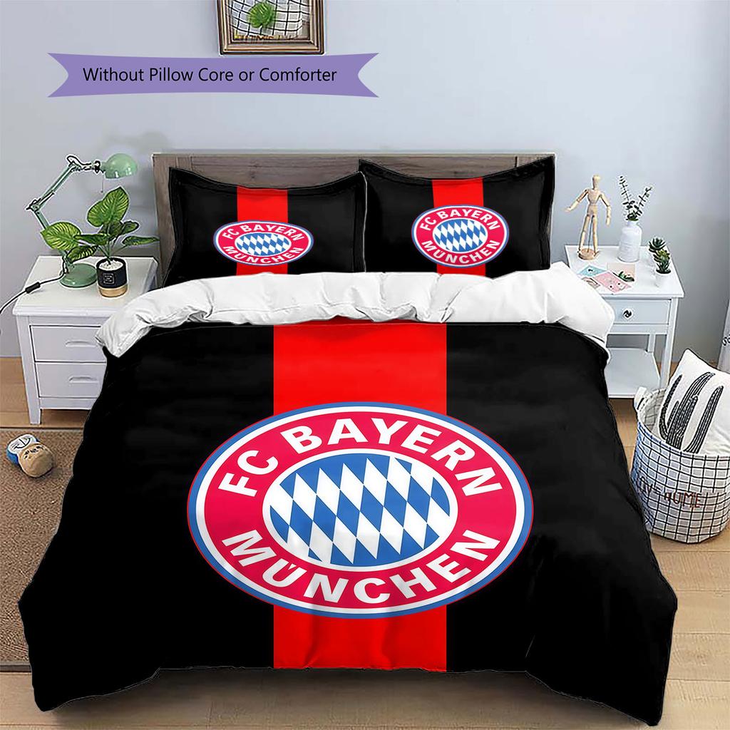 FC Bayern Munchen Pattern Bedding,Quilt Set Quilt Cover Pillowcase Home Birthday Gift(1 * duvet cover + 2 * pillowcase, without core)