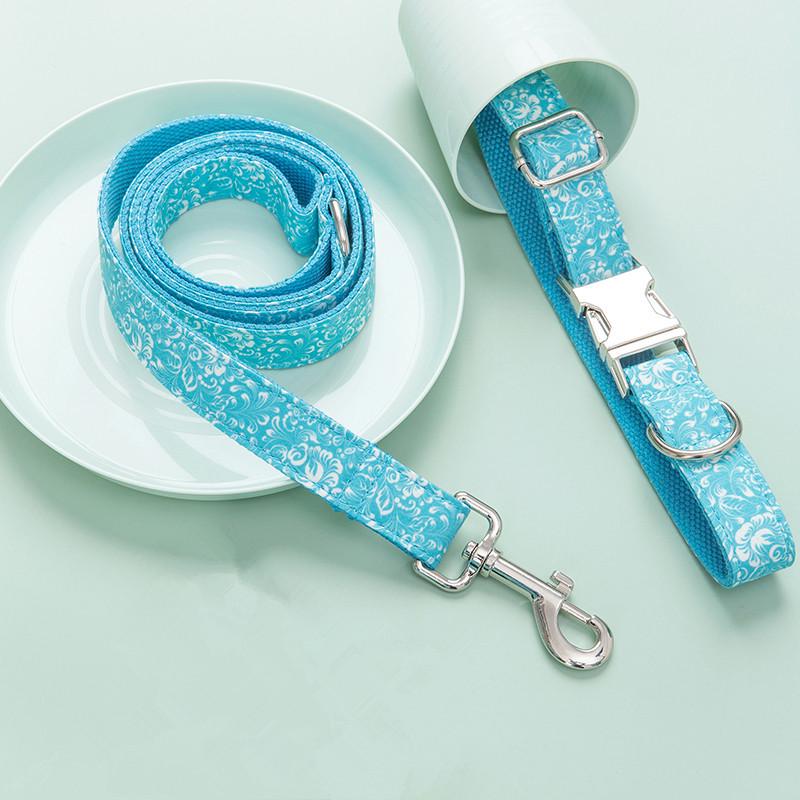 Engraved Anti-Lost Pet Collar and Leash Set with Zinc Alloy Buckle for Small Dogs S