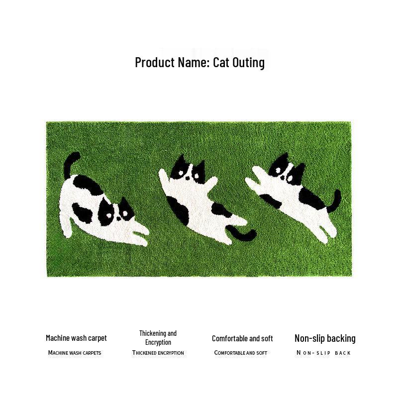 

Машинная стирка Плюшевый коврик Панда - Мягкий декор для спальни, Милый дизайн Земли, Стиль Инс 50cm x 100cm