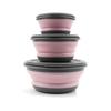 Portable Folding Lunch Box Bowl Sets Silicone 3Pcs/Set Food Container Outdoor Camping Tableware Set Foldable Salad Bowl With Lid