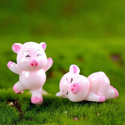 Cute Pig Family Animal Model Figurine Home Decor Miniature Fairy Garden Decoration Accessorie Statue Resin Craft Figure
