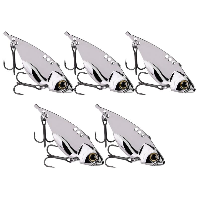 5Pcs Metal Jig Spoon Lure Spoon Spinner Balancers Fishing Lure Hard Baits Artificial Baits Spoon Lures Fishing Accessory серебряный