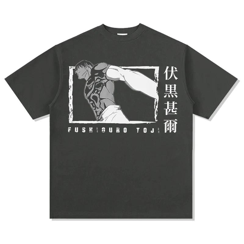 Jujutsu Kaisen Toji Fushiguro Printed Pure Cotton T-shirt 2026 Summer New Men's and Women's Clothing Fashion Casual Y2K T-shirt