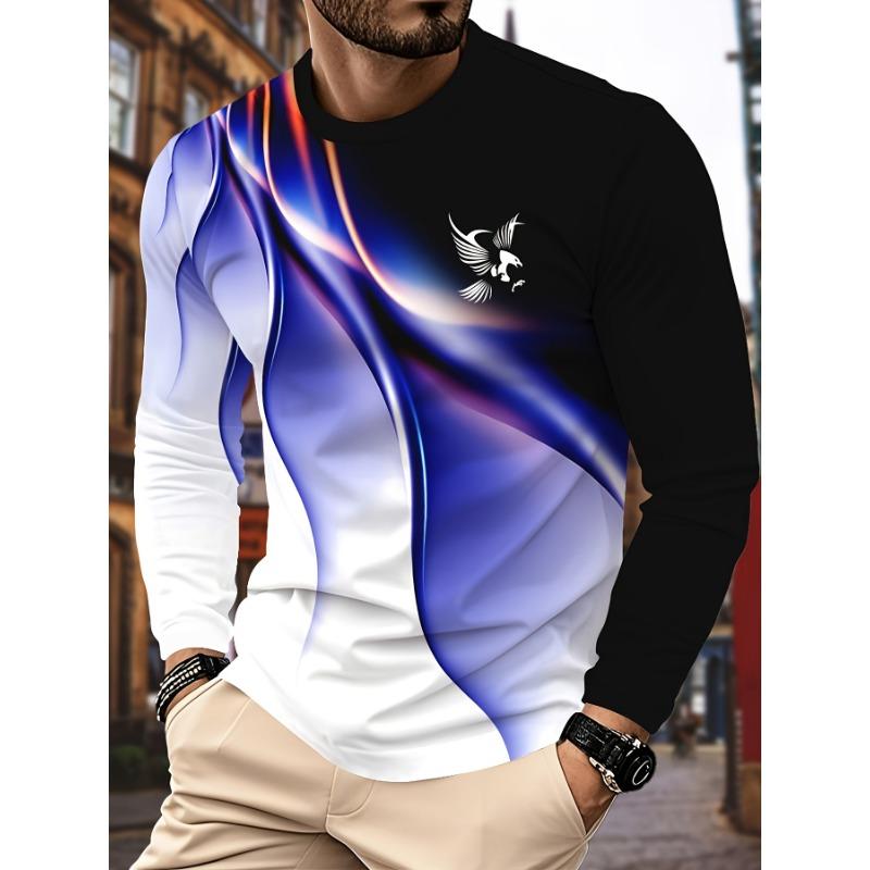 

Мужская модная повседневная футболка с круглым вырезом и длинным рукавом, удобная мужская футболка XL
