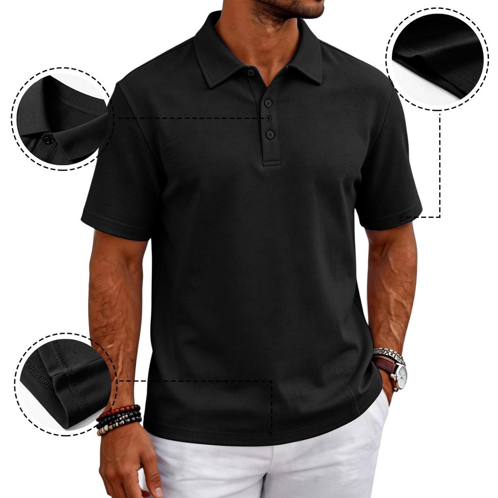 Men’s Casual Polo Shirt Short Sleeve Breathable Classic Fit Top for Everyday Outdoor Wear mens polo shirts short sleeve golf polos for men
