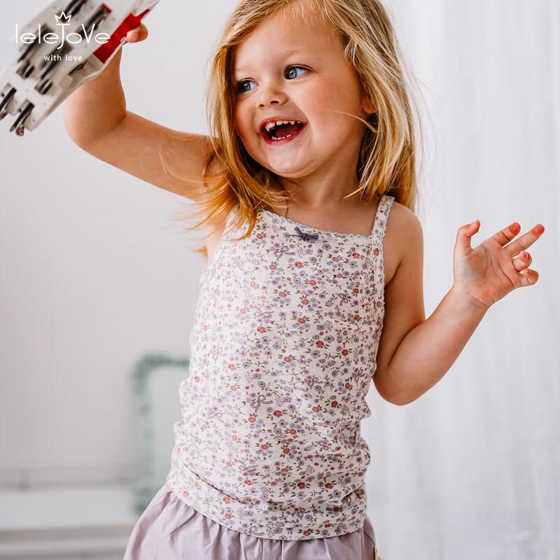 LELE JOVE Baby Girl's Tencel Jacquard Sleeveless Vest Top